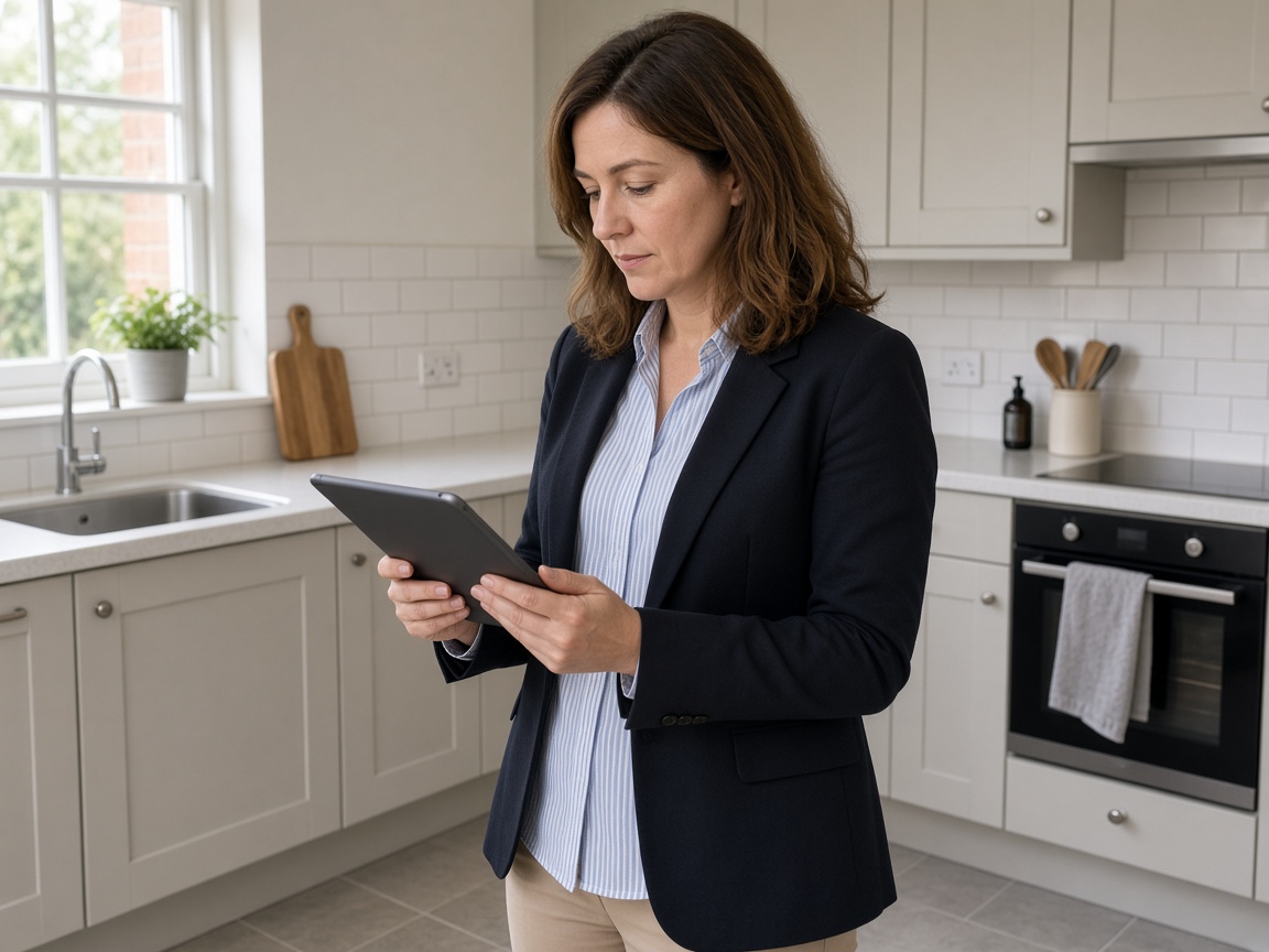 Property manager carrying out a rental property inspection