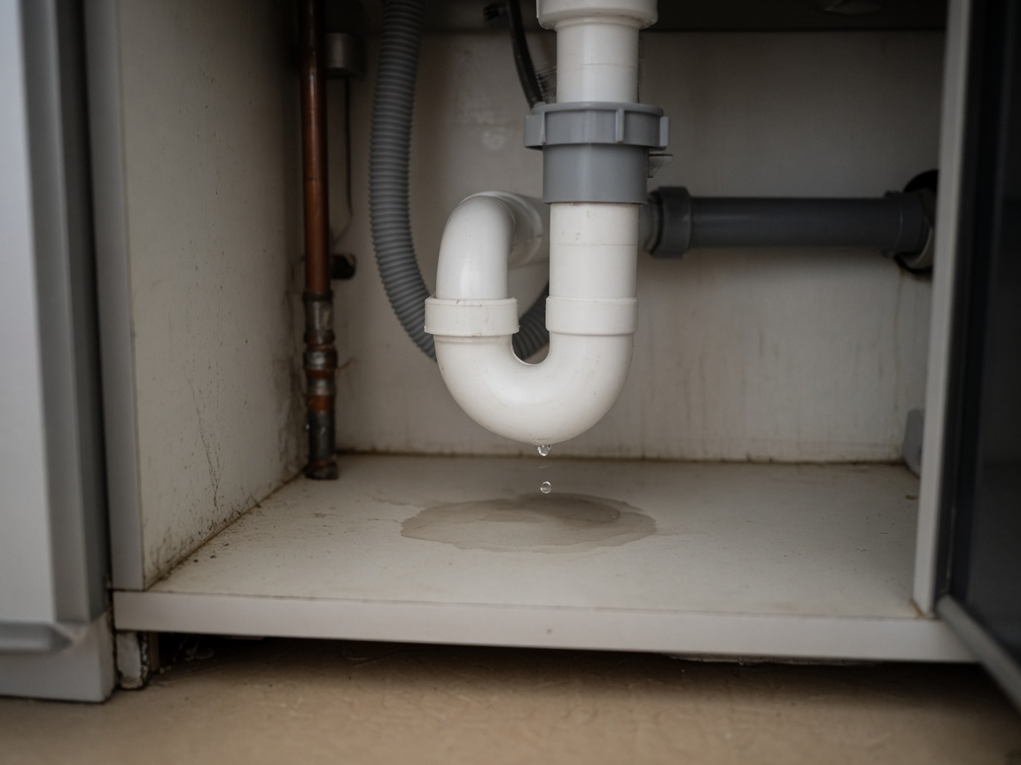 Leaking pipe showing why early rental property maintenance is important
