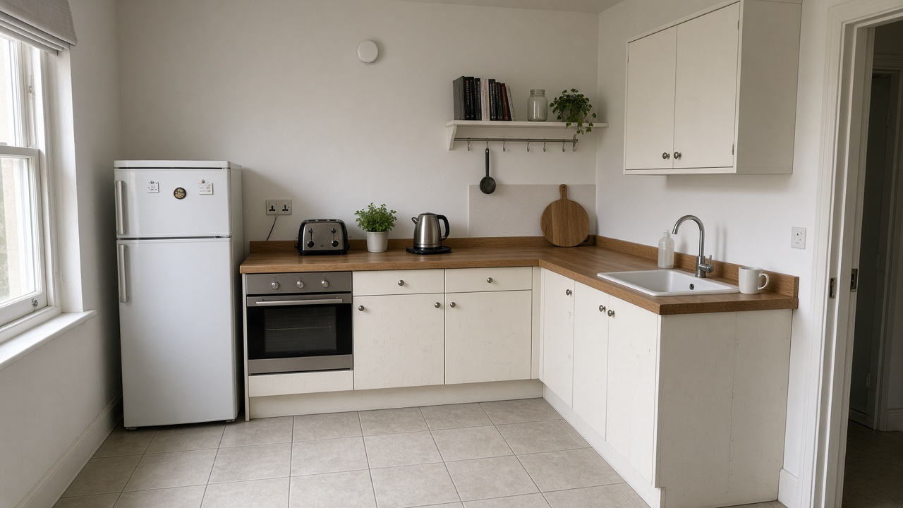 Clean shared-house kitchen